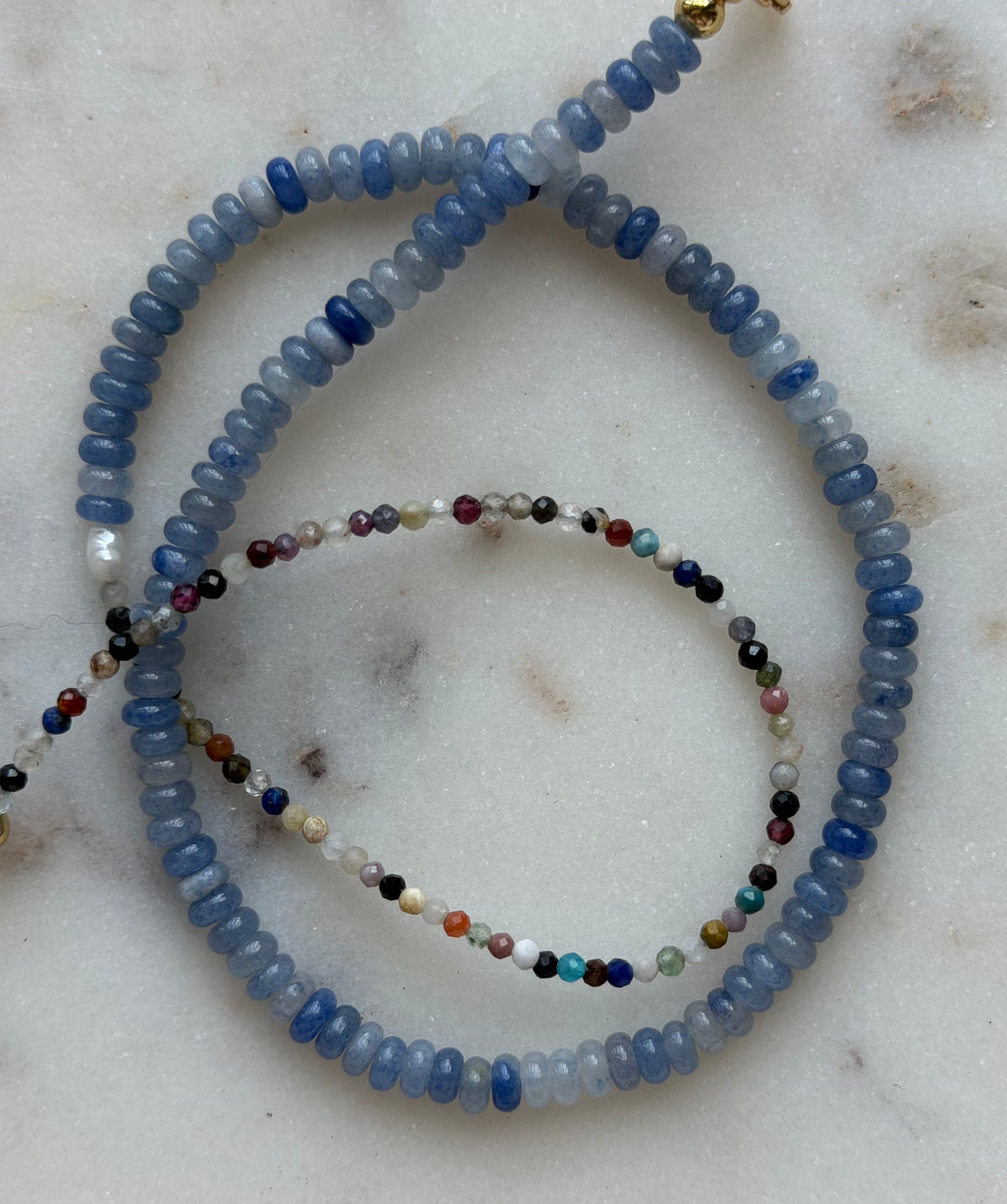 Blue Aventurine and Mixed Gemstone Necklace