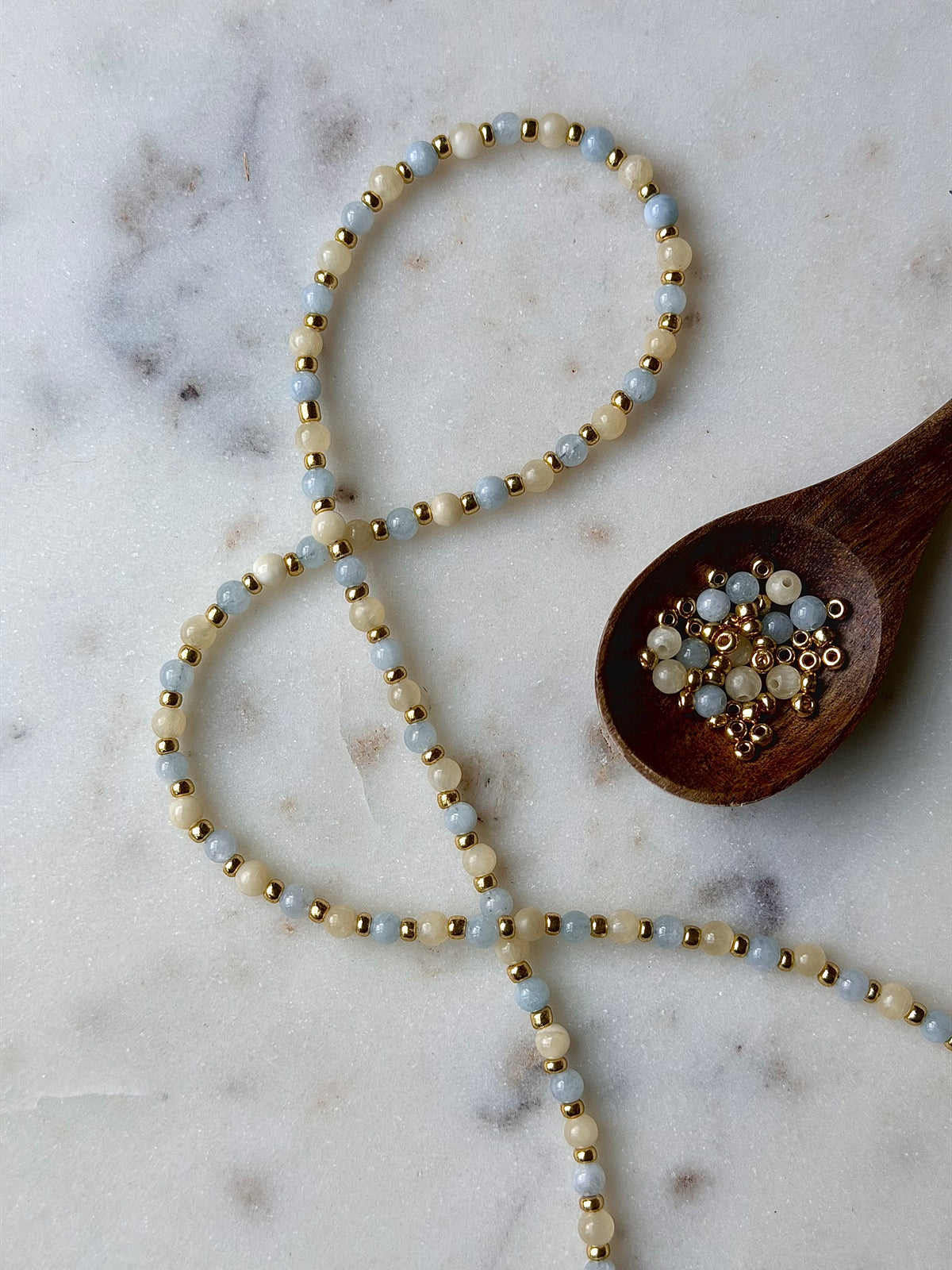 Butter Yellow Citrine and Blue Angelite Necklace