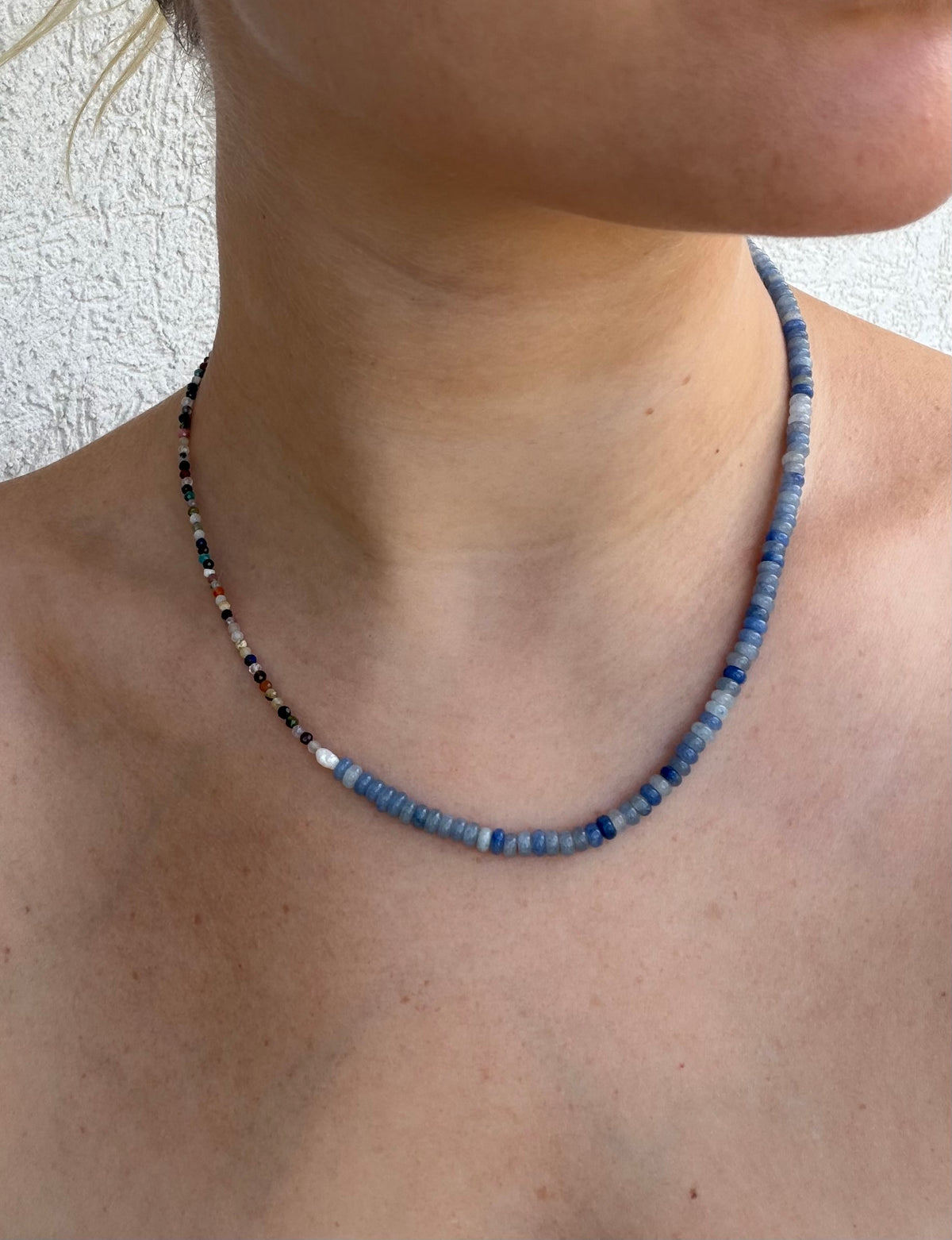 Blue Aventurine and Mixed Gemstone Necklace