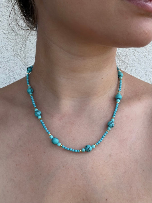 Turquoise and Howlite Necklace